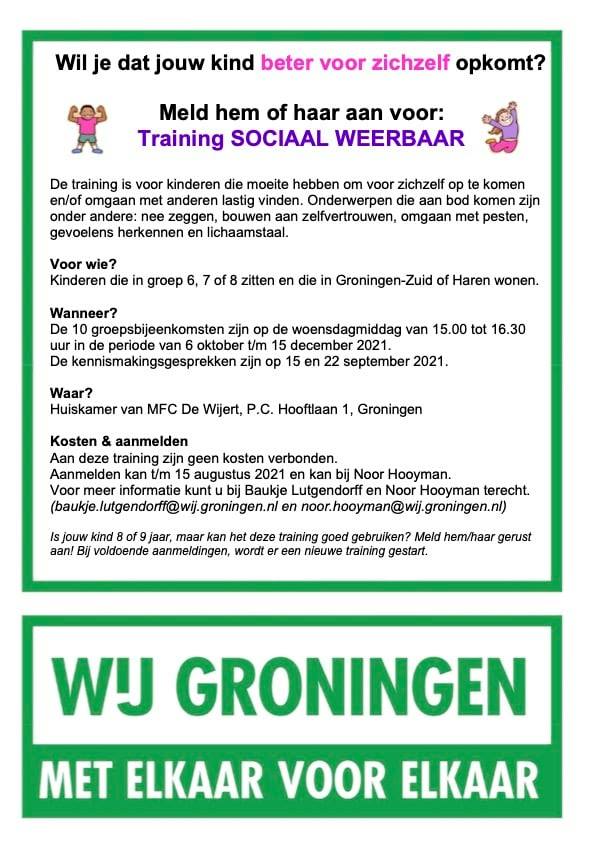 subtiel Verkoper graven Gratis training Sociaal Weerbaar - geef je op voor 15 aug! - Platform De  Wijert